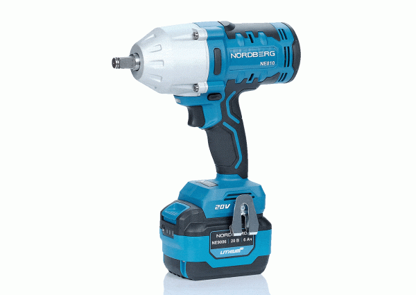 Гайковерт аккумуляторный, 1/2", 20 В, 1000 Нм, с аккумулятором 6А и зарядным устройством