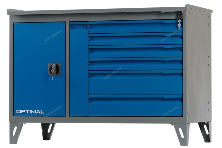 Верстак слесарный 2-х тумбовый, 7 ящиков /OPTIMAL-NW207/