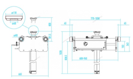 Домкрат пневмогидравлический ямный (канавный подъемник), 15 т