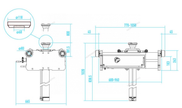Домкрат пневмогидравлический ямный (канавный подъемник), 15 т