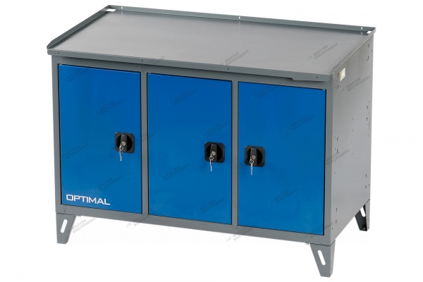 Верстак слесарный трехтумбовый, 3 синие створки (RAL 7015/5005)