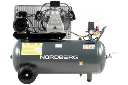 Компрессор поршневой с ременной передачей, 380 В, ресивер 100 л, 580 л/мин