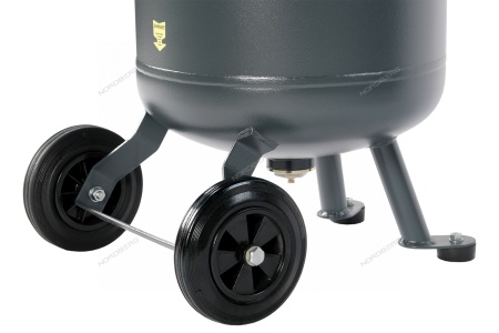 Компрессор вертикальный поршневой с ременной передачей, 220 В, ресивер 100 л, 420 л/мин