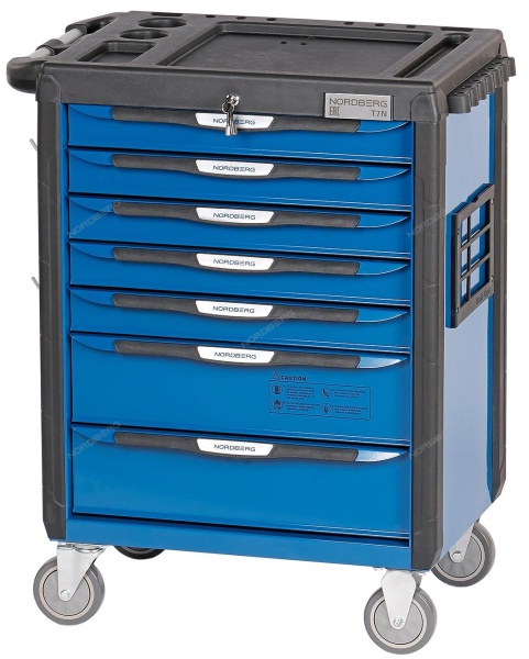 Тележка инструментальная, 7 выдвижных ящиков, синяя