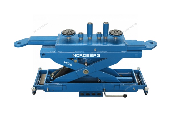 Подъемник четырехстоечный 6,5 т, c пневмогидравлической траверсой N433BA, для сход-развала, синий