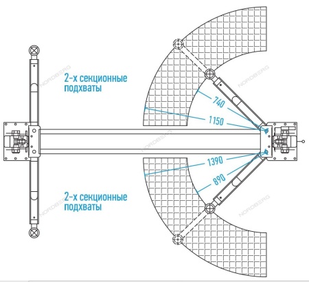 Подъемник 2-стоечный 4 т, 380 В