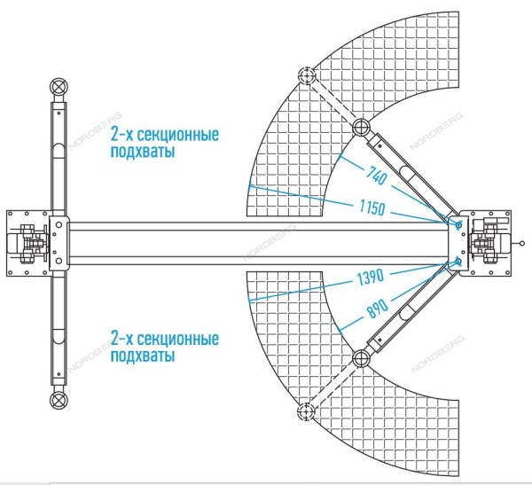 Подъемник 2-стоечный 4 т, 220 В