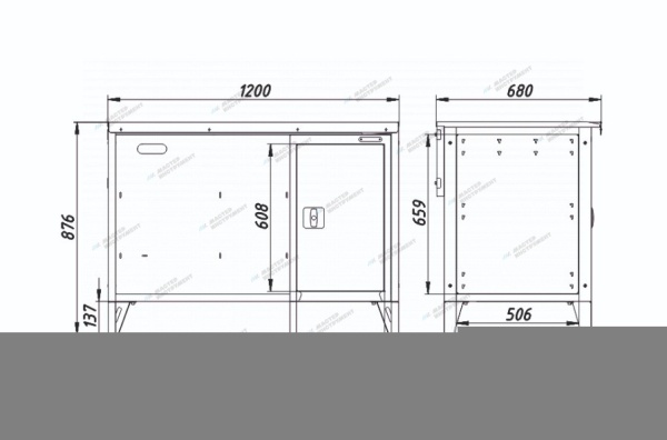 Верстак слесарный однотумбовый, 1 серая створка (RAL 7012/7015)