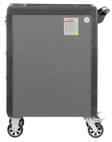 Тележка инструментальная, 7 выдвижных ящиков, с системой защиты от опрокидывания, серая