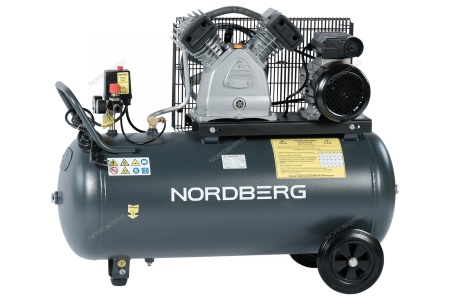 Компрессор поршневой с ременной передачей, 220 В, ресивер 100 л, 420 л/мин