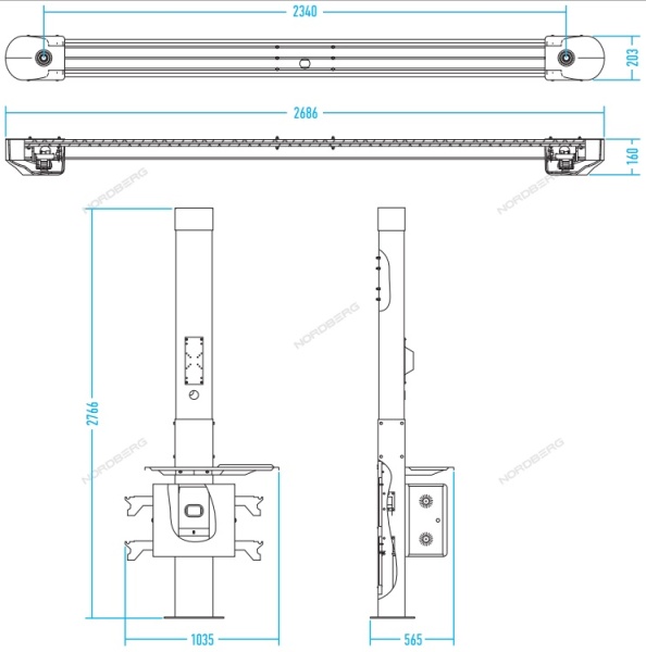 Стенд сход-развал 3D для ям и подъемников, синий