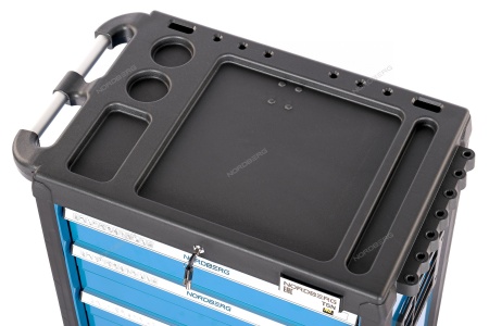 Тележка инструментальная, 5 выдвижных ящиков, синяя