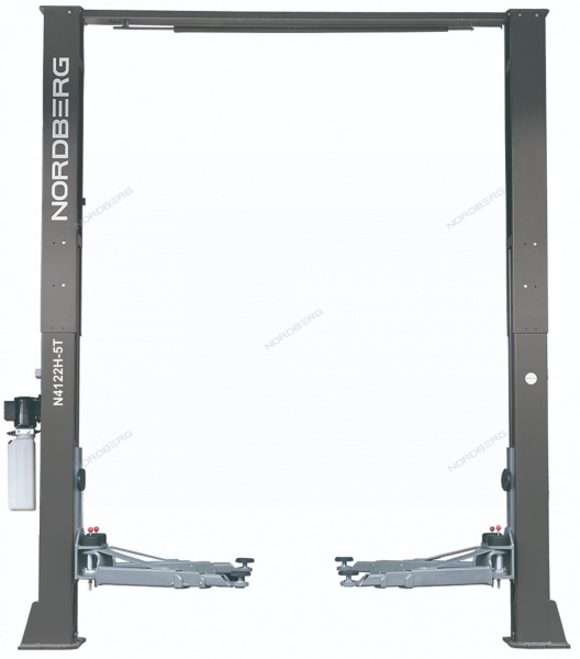 Подъемник двухстоечный 5 т, верхняя синхронизация, 380 В, серый