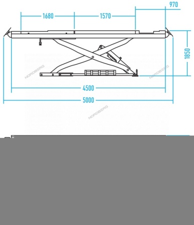 Подъемник ножничный для сход-развала 4,5 тонн 380В (серый)