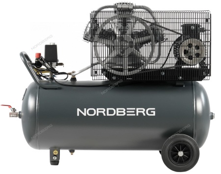 Компрессор поршневой с ременной передачей, 380 В, ресивер 100 л, 580 л/мин