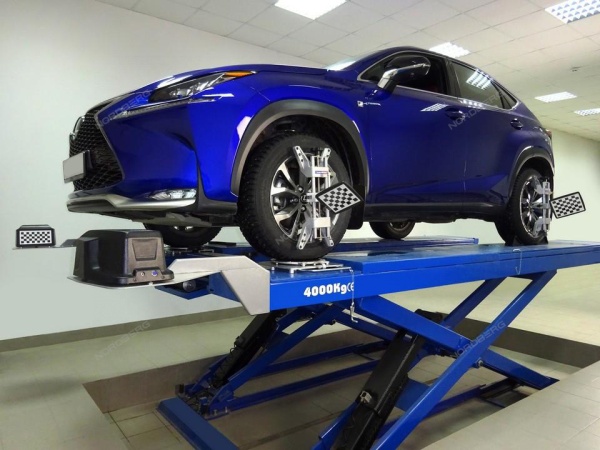 Кронштейн для стенда C803, для ножничного подъемника, правый, синий (RAL 5005)