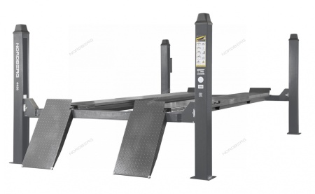 Подъемник четырехстоечный 5 т, без траверсы, для сход-развала, механическое снятие, серый