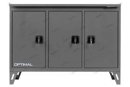 Верстак слесарный трехтумбовый, 3 серые створки (RAL 7012/7015)