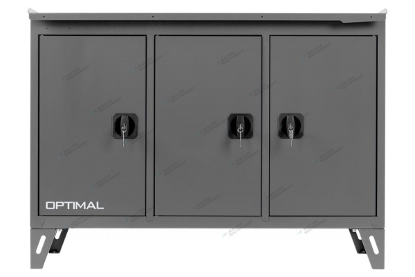 Верстак слесарный трехтумбовый, 3 серые створки (RAL 7012/7015)