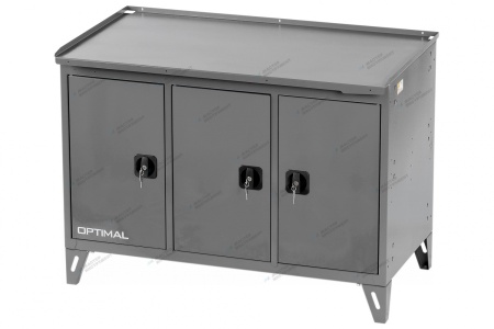 Верстак слесарный трехтумбовый, 3 серые створки (RAL 7012/7015)
